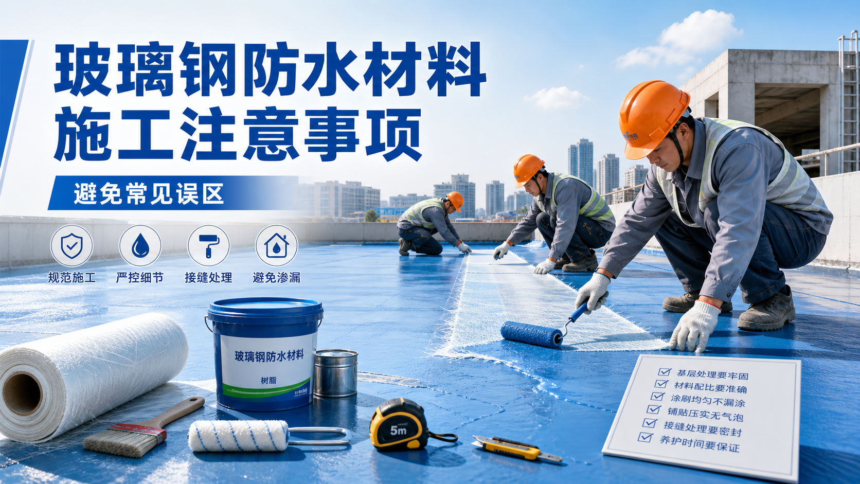 玻璃钢防水材料施工注意事项，避免常见误区 池州 版